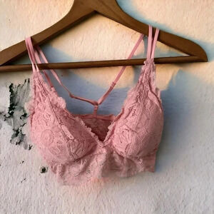 Aerie pink lace  padded bralette XS